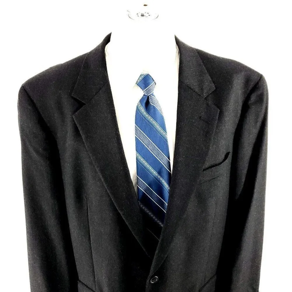 Jos A Bank Wool Cashmere 2‎ Button Blazer 46L Gray